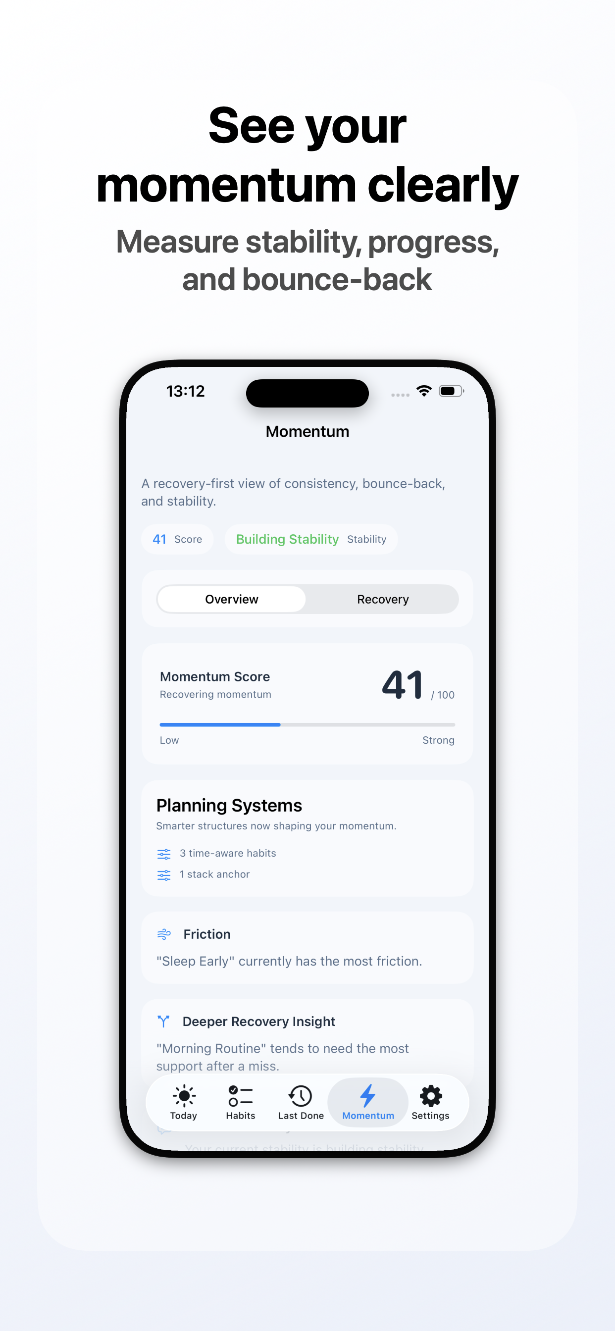 Momentum Vault screenshot: See Your Momentum Clearly